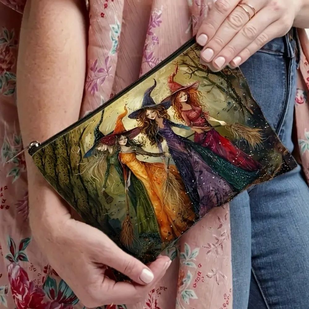 Enchanting Witch-Themed Cosmetic Bag